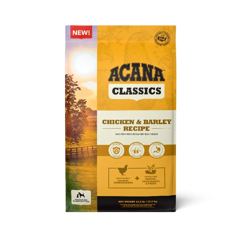 - Hypoallergenic dog foodACANA Classics Dry Dog Food Chicken & Barley Recipe 22.5lb