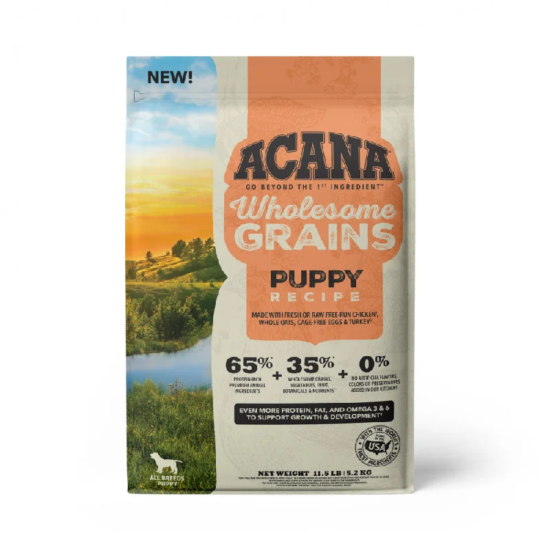 - Dog food helps the digestive systemACANA Puppy Wholesome Grains Real Chicken, Eggs & Turkey Dry Dog Food