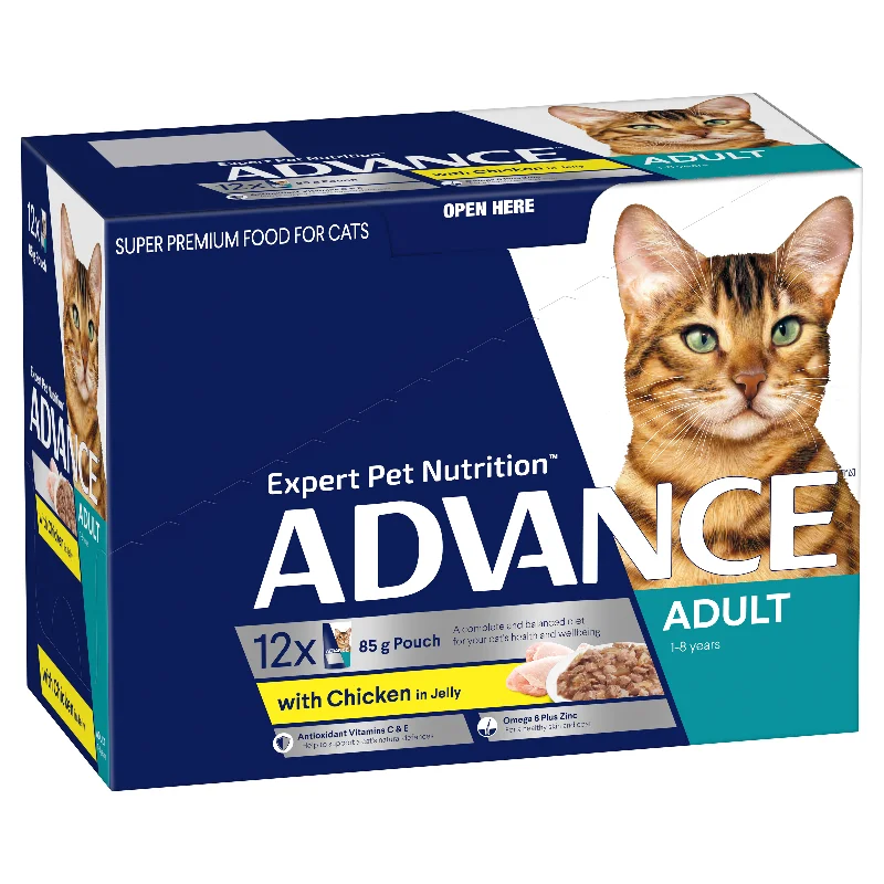  . **Functional Cat Food**  Advance Chicken in Jelly Adult Cat Wet Food Tray 85g x 12