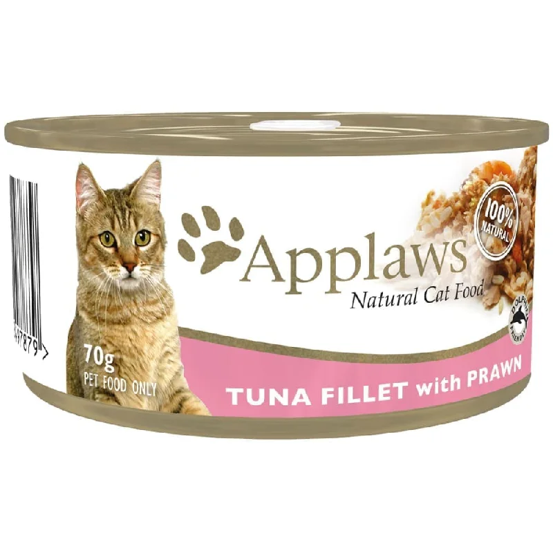    - Cat food for spayed/neutered cats  Applaws Tuna Fillet and Prawns Tinned Cat Wet Food (70g)