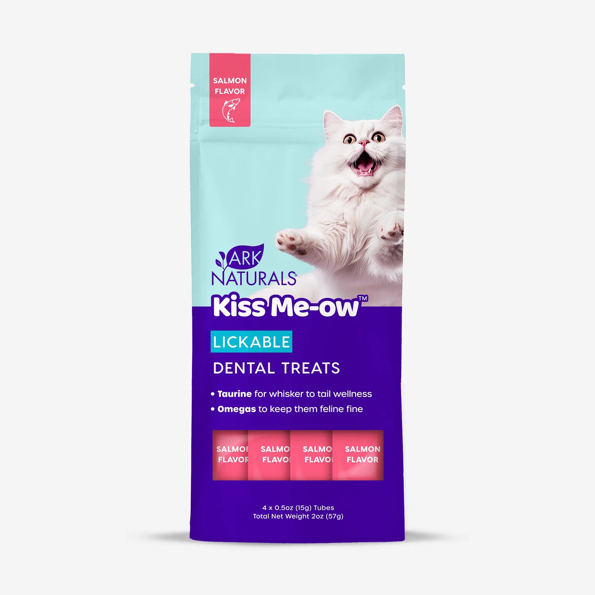    - Senior cat food  Ark Naturals Kiss Me-Ow Lickable Dental Treats Salmon Flavor for Cats