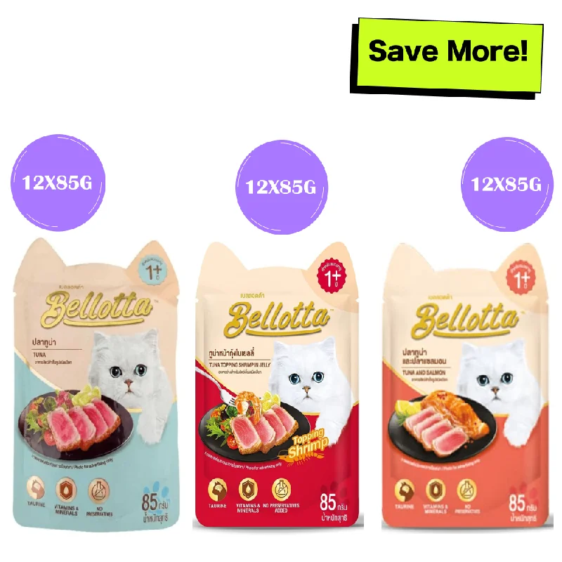    - Cat food discounts and promotions  Bellotta Tuna in Gravy, Tuna Topping Shrimp in Jelly and Tuna & Salmon in Gravy Cat Wet Food Combo