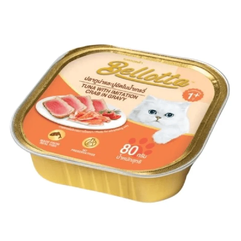    - High-protein cat food  Bellotta Tuna with Imitation Crab in Gravy Cat Wet Food