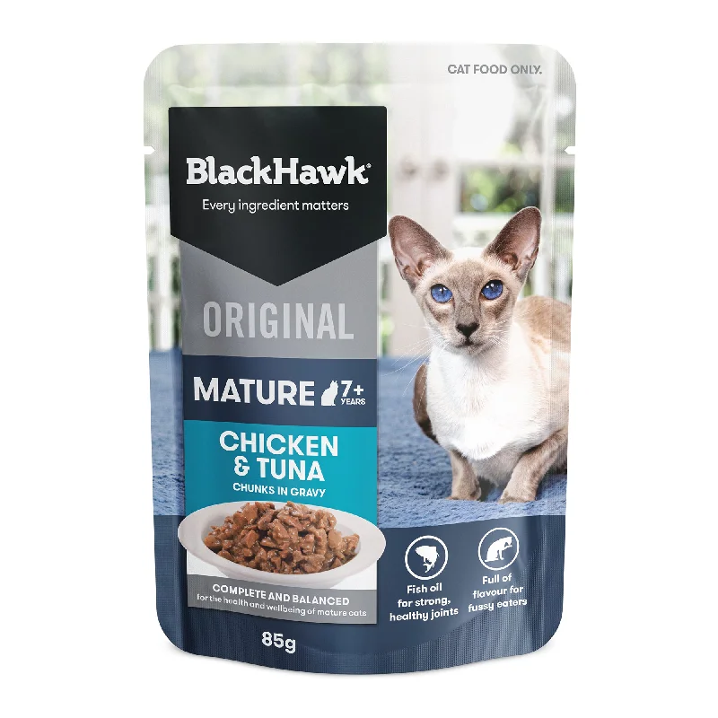    - Kitten food  Black Hawk Original Mature Chicken and Tuna in Gravy Cat Wet Food 85g x 12