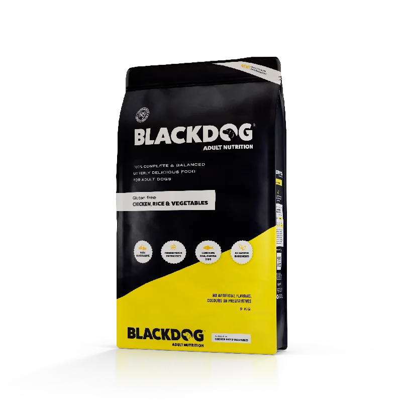 - High protein dog foodBlackdog Adult Chicken Rice & Vegetables Dry Dog Food 9kg