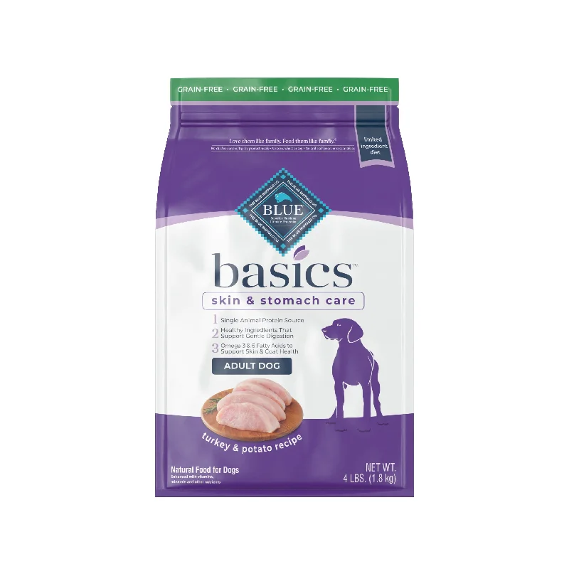 - Weight loss dog foodBlue Buffalo Basics Skin & Stomach Care, Grain Free Natural Adult Dry Dog Food, Turkey & Potato 4 lb.