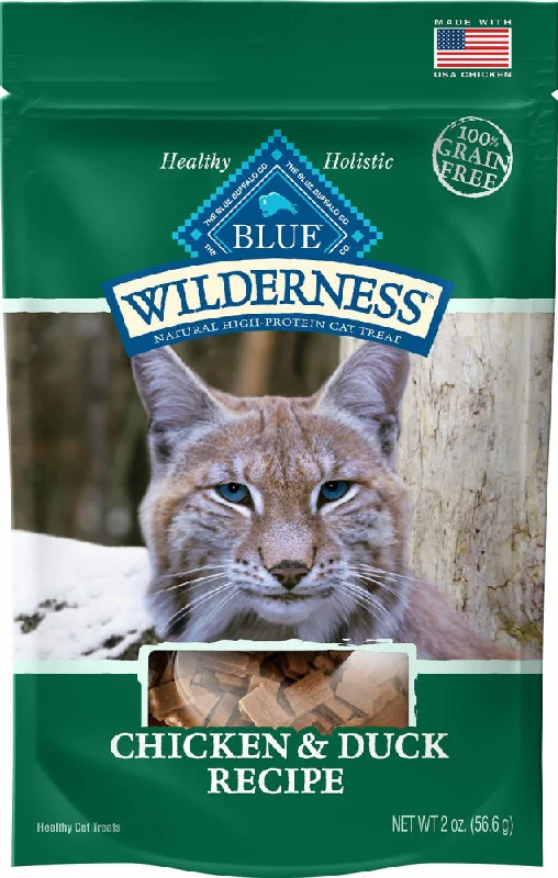    - Cat food for coat health  Blue Buffalo Wilderness Chicken & Duck Cat Treats