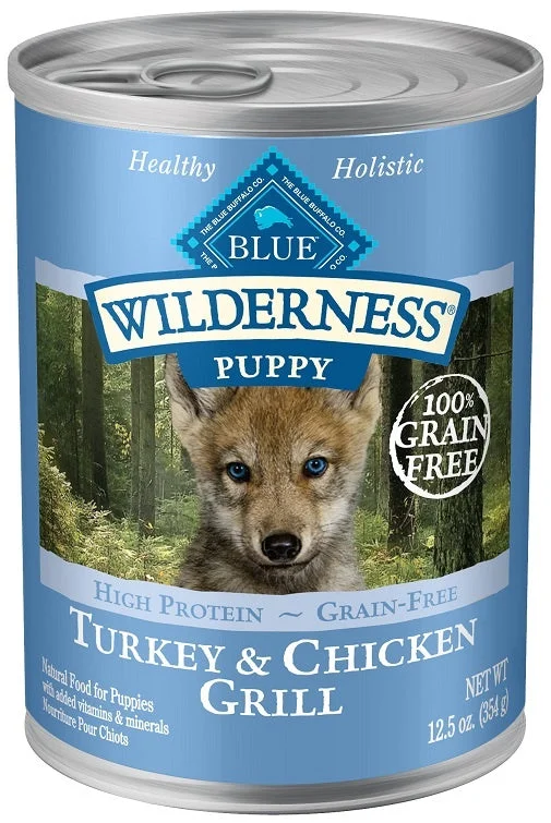 - Food for small dogsBlue Buffalo Wilderness Turkey and Chicken Grill Puppy Canned Dog Food