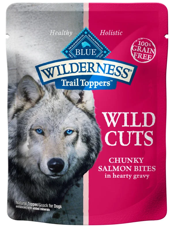 - Dog food nutritional analysisBlue Buffalo Wilderness Wild Cuts Trail Toppers Chunky Salmon Bites in Hearty Gravy Dog Food Pouches