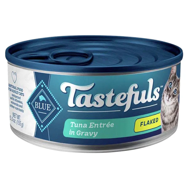    - Grain-free cat food recommendations  Blue Buffalo Tastefuls Adult Flaked Tuna in Gravy