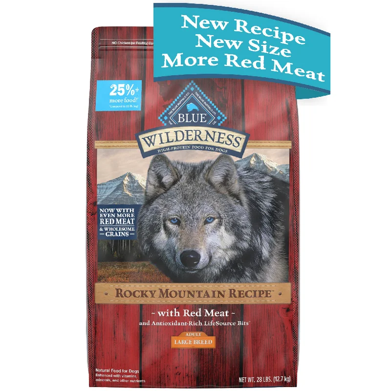 - Gastrointestinal conditioning dog foodBlue Buffalo Wilderness Rocky Mountain Recipe High Protein Natural Large Breed Adult Dry Dog Food, Red Meat with Grain 28 lb. bag