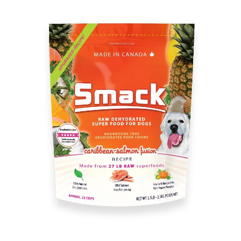  -High-fiber dog foodCaribbean-Salmon Fusion - Dehydrated Raw Dog Food (210 gm , 2.5 kg) - Smack