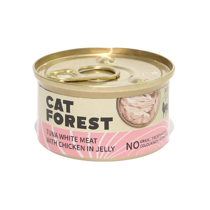    - Grain-free cat food recommendations  CAT FOREST Tuna White Meat with Chicken in Jelly Cat Wet Food 85g x 24