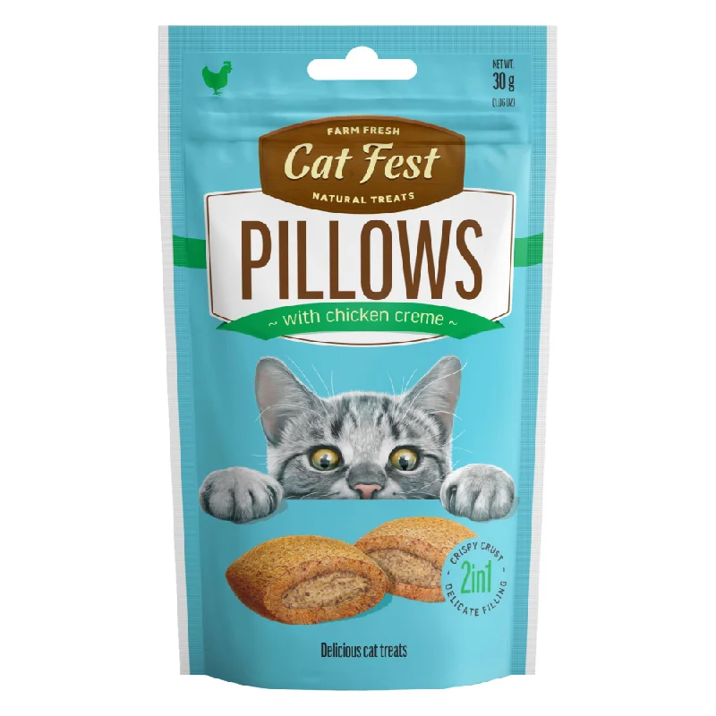    - Cat food for dental health  Catfest Pillows with Chicken Cream Cat Treats