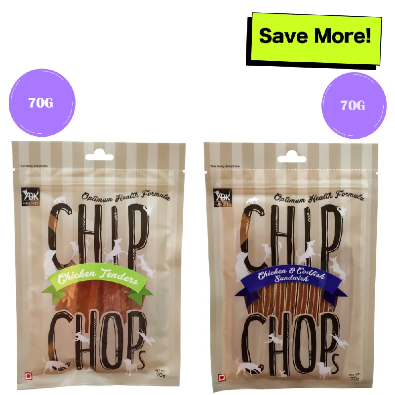 - Dog food helps the digestive systemChip Chops Chicken & Codfish Sandwich and Chicken Tenders Dog Treats Combo