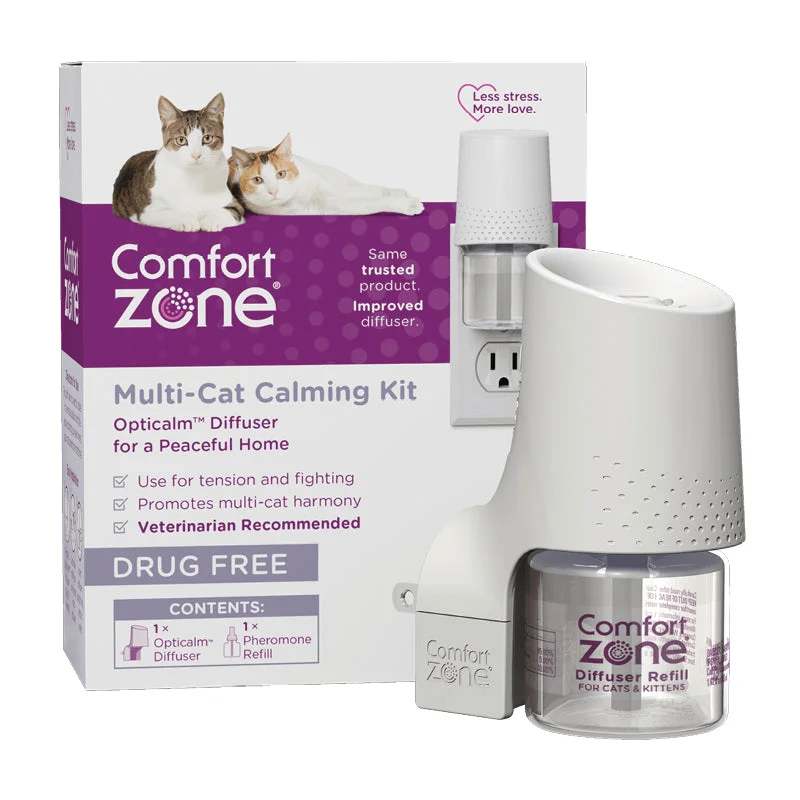    - Fish-based cat food  Comfort Zone Multi-Cat Pheromone Calming Kit