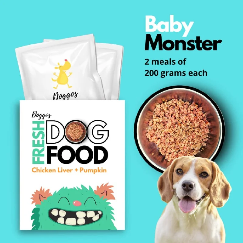 Dog FoodDoggos Baby Monster Chicken and Pumpkin Fresh Dog Wet Food (All Breeds)