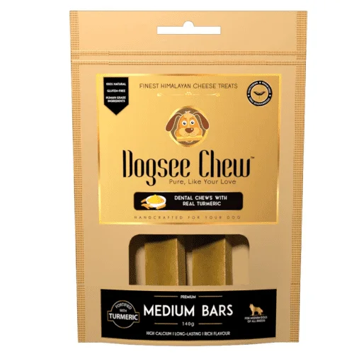 - High protein dog foodDogsee Chew Turmeric Chew Bars Medium Breed Dog Treats