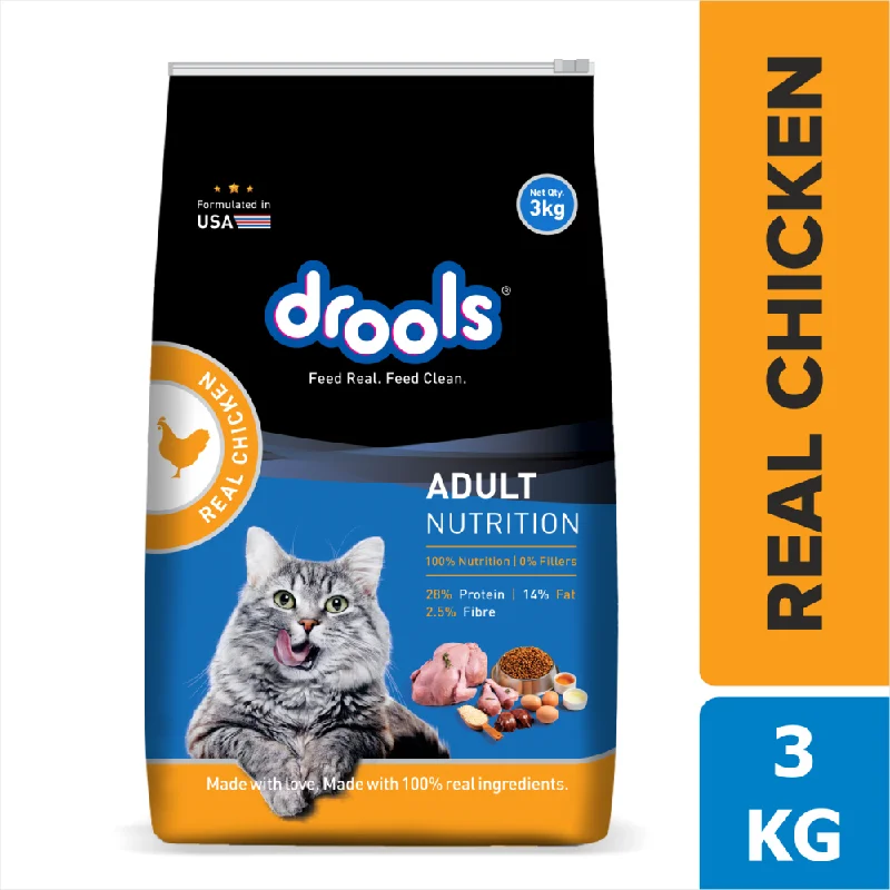    - Cat food for digestive health  Drools Real Chicken Adult Cat Dry Food