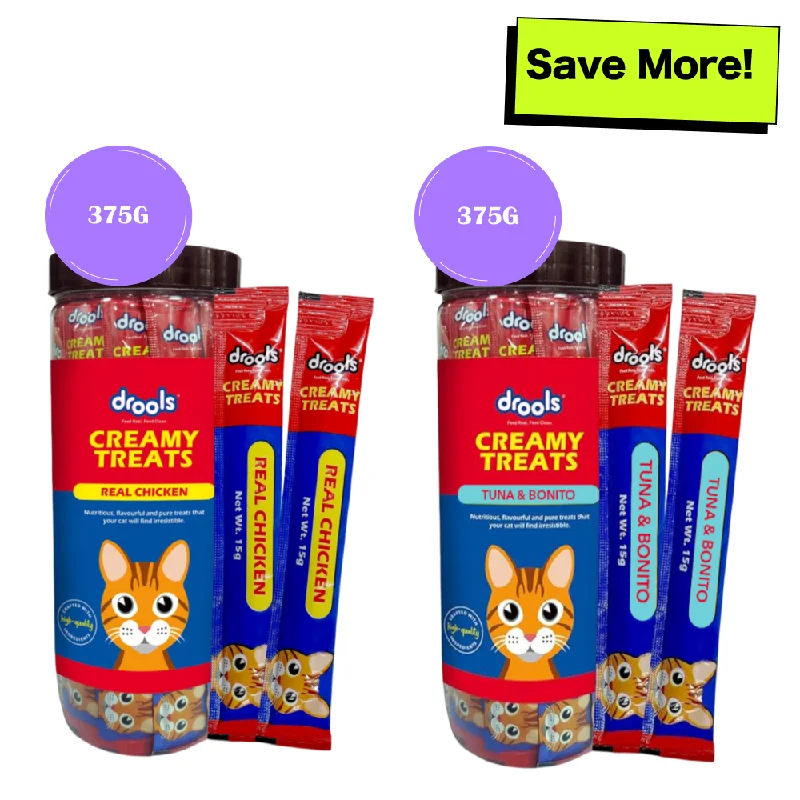    - Cat food for dental health  Drools Real Chicken and Tuna & Bunito Creamy Cat Treats Combo