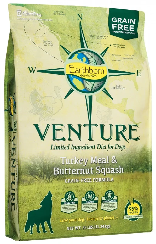 - Food for large dogsEarthborn Holistic Venture Grain Free Turkey Meal and Butternut Squash Dry Dog Food