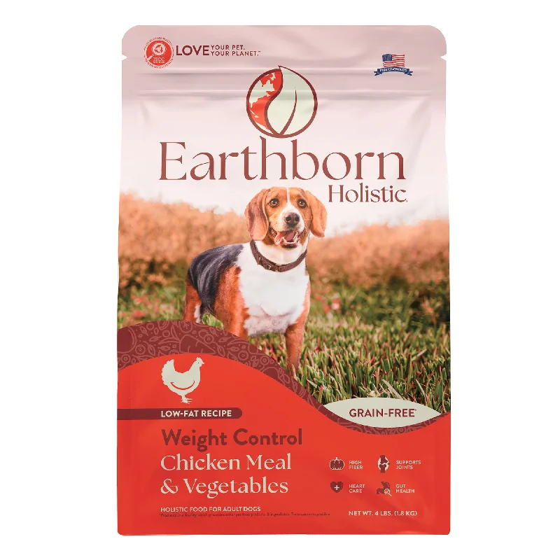  -Cost-effective dog foodEarthborn Holistic Weight Control Chicken Meal & Vegetables Grain-Free Dry Dog Food 4 lb