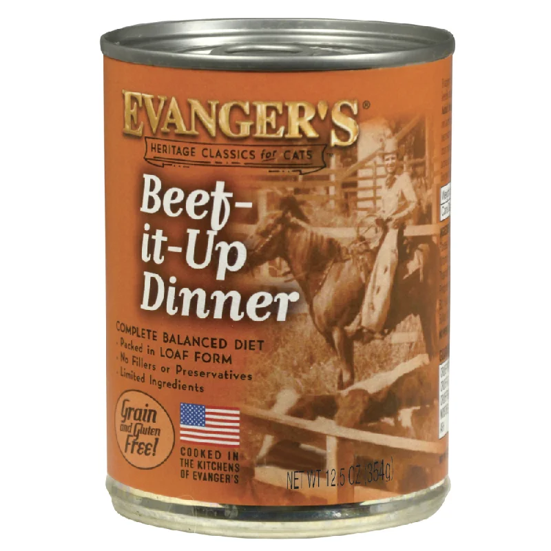    - Recommended online stores for cat food  Evanger's Beef It Up Beef Canned Cat Food