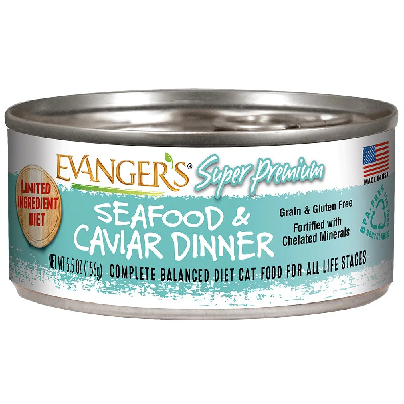  . **Ingredient-Related**  Evangers Super Premium Seafood and Caviar Dinner Canned Cat Food