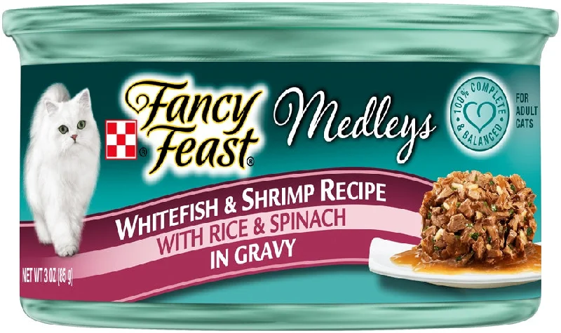    - Cat food for immune system support  Fancy Feast Medleys Whitefish & Shrimp Recipe Canned Cat Food