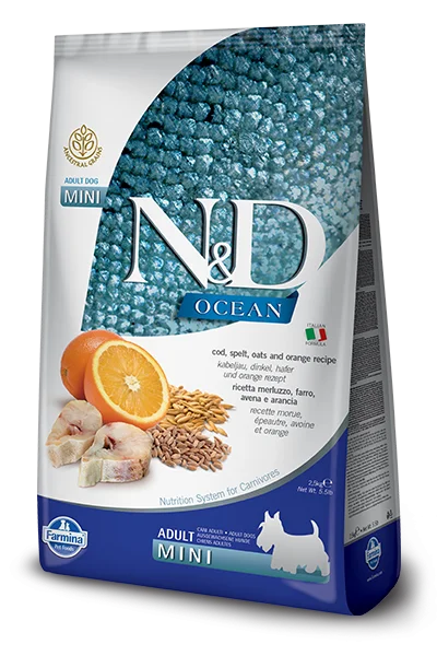 - Dog food for pregnancy and lactationFarmina Ocean N&D Natural & Delicious Ancestral Grain Mini Adult Cod, Spelt, Oats & Orange Dry Dog Food