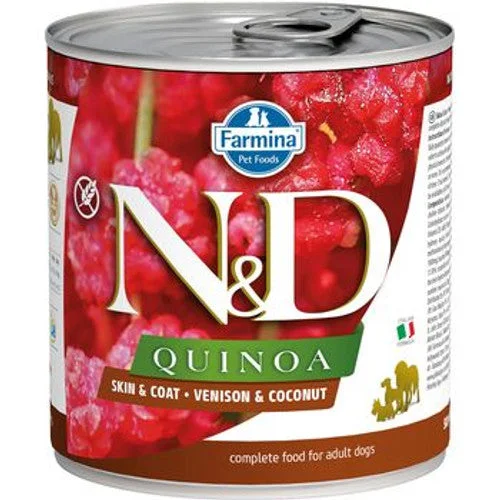  -Fish-containing dog foodFarmina Natural & Delicious QUINOA - SKIN & COAT - VENISON & COCONUT 6/10 oz. Dog Cans