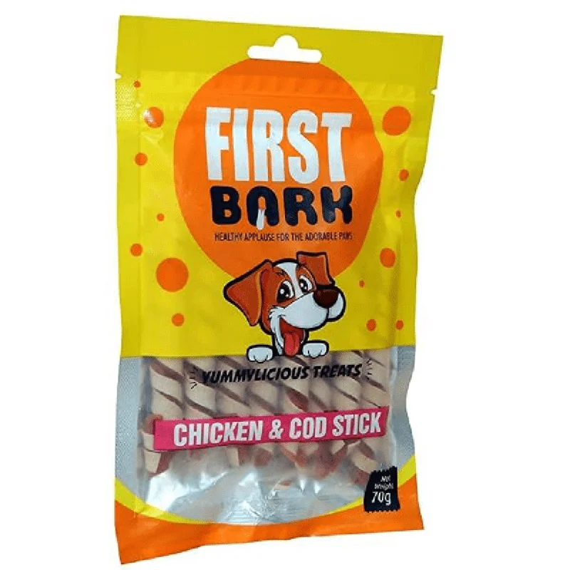 - Dog food discountsFirst Bark Chicken Cod Stick Dog Treats