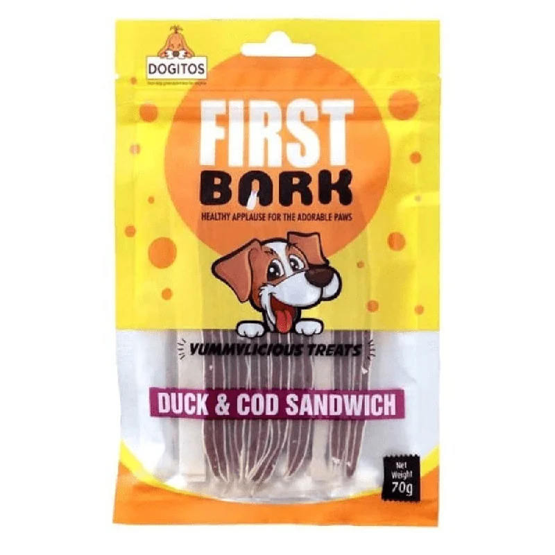 - Tear stain dog foodFirst Bark Duck and Cod Sandwich Dog Treats