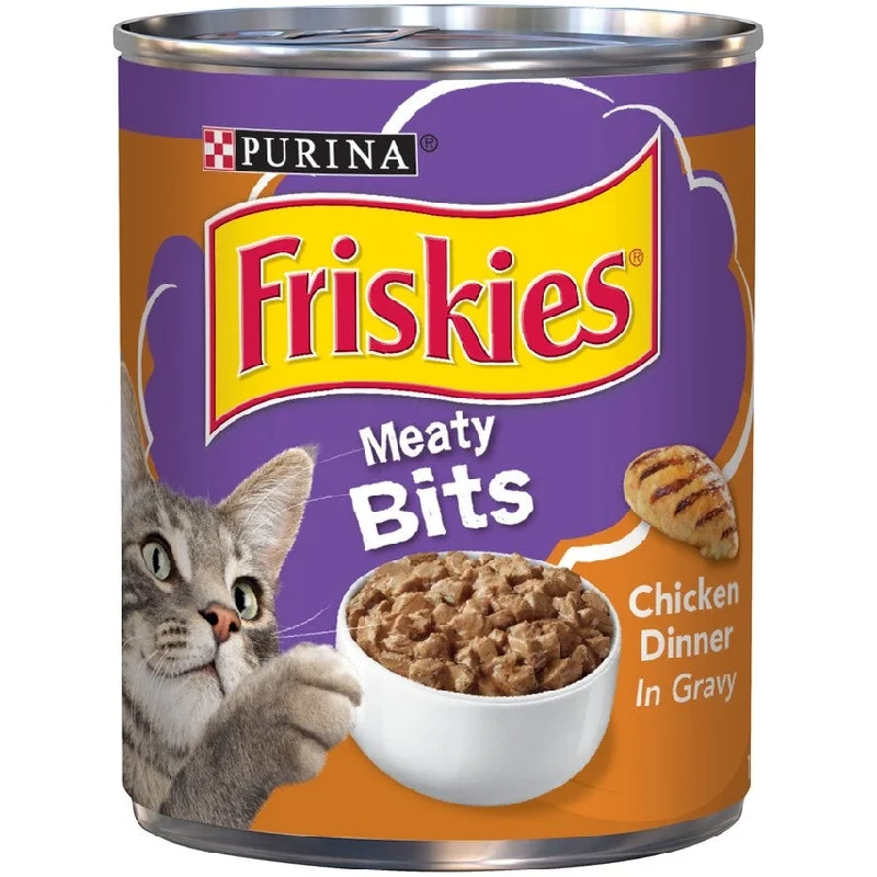  . **Brand-Related**  Friskies Meaty Bits Chicken Dinner in Gravy Canned Cat Food