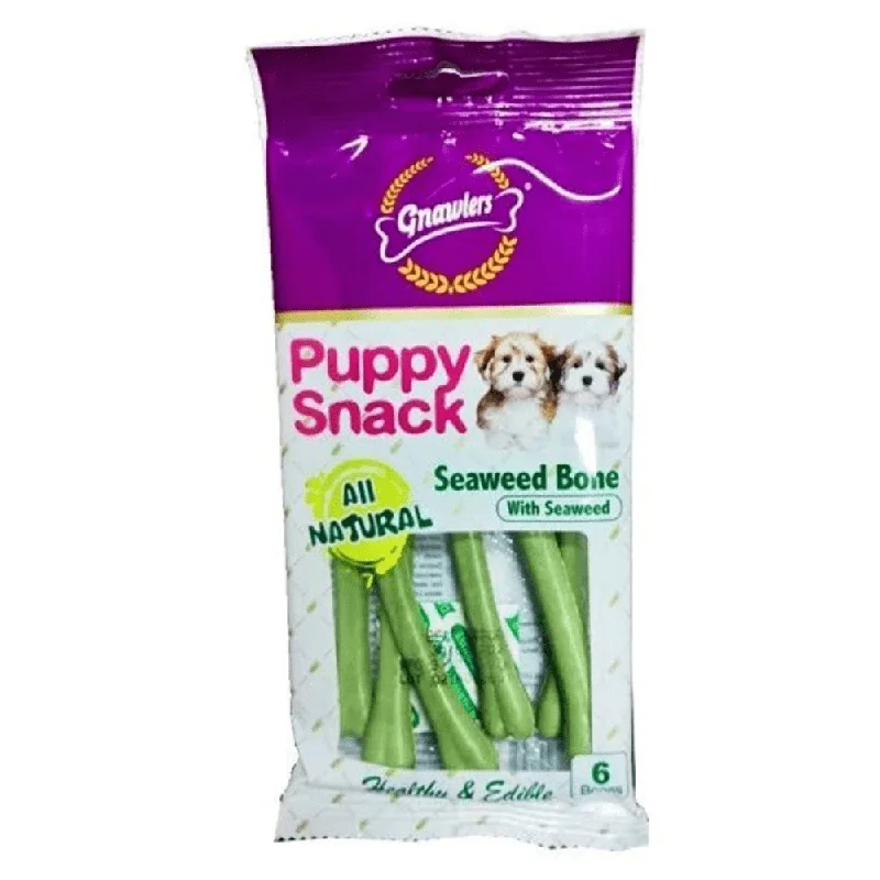 - The effect of dog food on dental healthGnawlers Puppy Snack Seaweed Bone Dog Treats