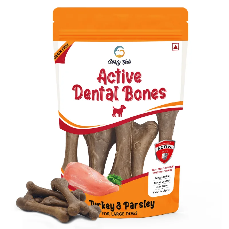 - Dog food recommendations for multi-dog householdsGoofy Tails Turkey and Parsley Active Dental Bone Dog Treats