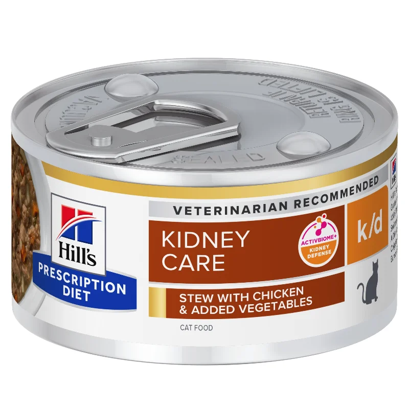    - Fish-based cat food  Hill's Prescription Diet k/d Kidney Care Chicken & Vegetable Stew Canned Cat Food 82g x 24