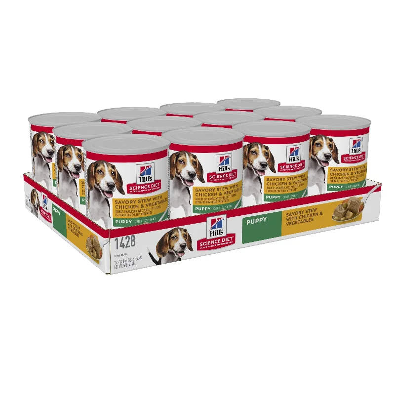 - Hill's dog food priceHills Science Diet Puppy Savoury Stew Chicken and Vegetables Canned Dog Food 370g x 12