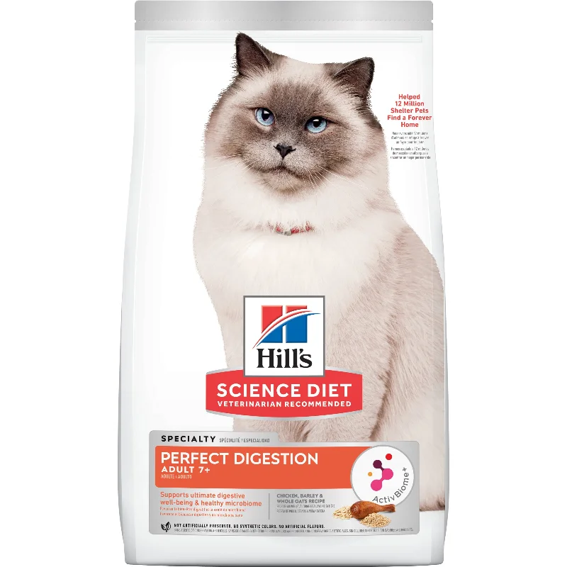    - Cat food for multi-cat households  Hill's Science Diet Adult 7+ Senior Perfect Digestion Dry Cat Food 2.72kg