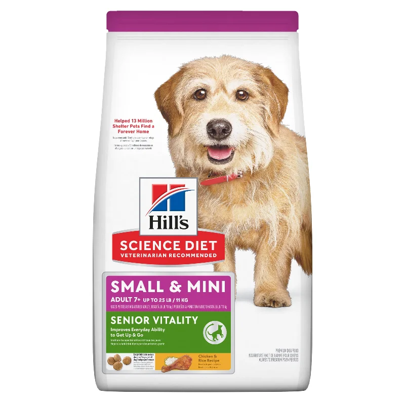  -High-fiber dog foodHill's Science Diet Adult 7+ Senior Vitality Small and Mini Dry Dog Food 1.58kg