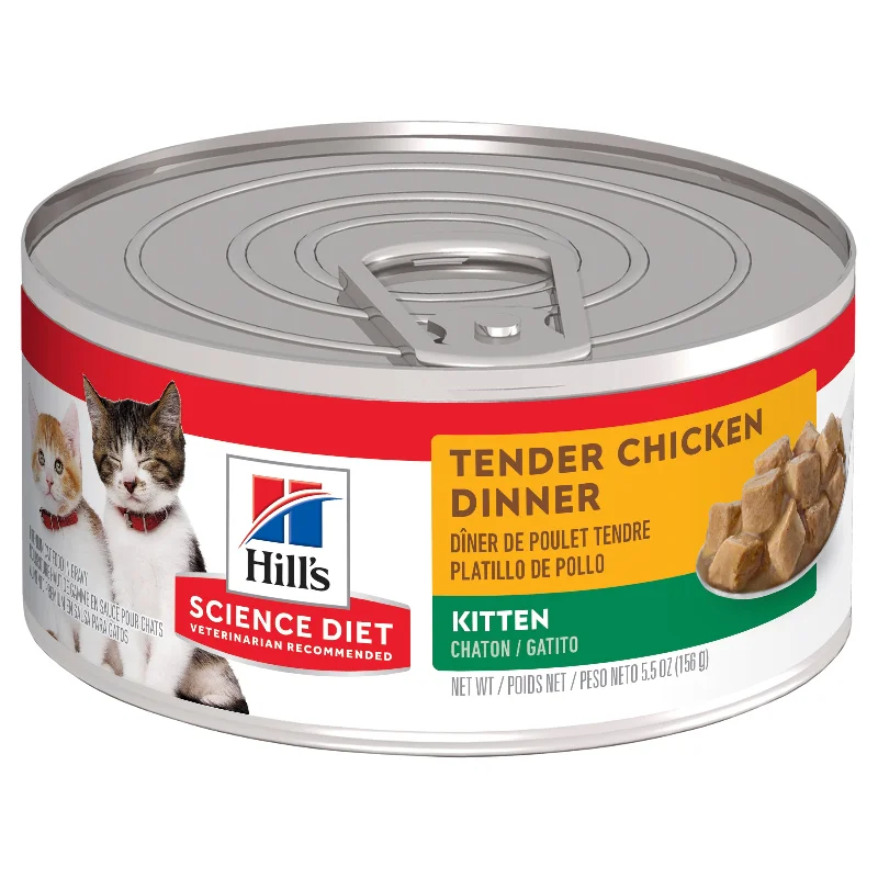    - High-fiber cat food  Hill's Science Diet Kitten Tender Chicken Dinner Canned Cat Food 156g x 24