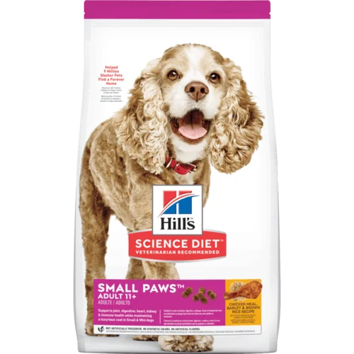 - How is Birgi dog foodHill's Science Diet Senior 11+ Small Paws Chicken Meal, Barley & Brown Rice Recipe Dry Dog Food