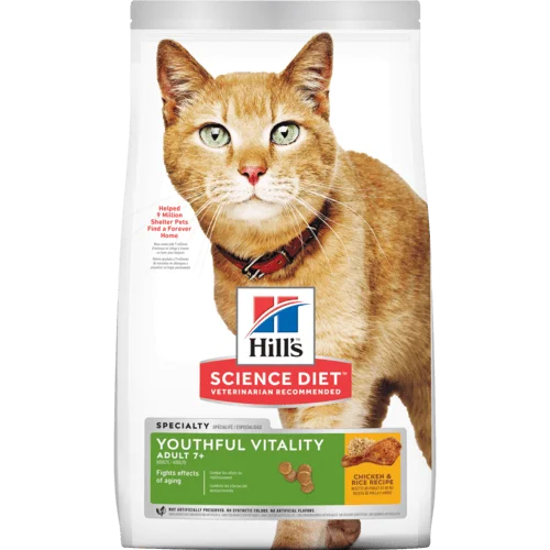    - Hill's Science Diet cat food price  Hill's Science Diet Senior 7+ Youthful Vitality Chicken & Rice Recipe Dry Cat Food