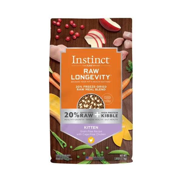    - Cat food nutritional analysis  Instinct Longevity 20% Freeze Dried Raw Meal Blend Cage-Free Chicken Recipe For Kittens