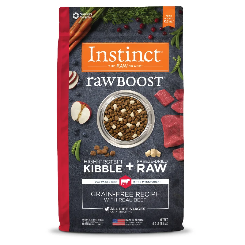 - Dog food online shopping recommendationInstinct Raw Boost Beef Dry Dog Food, 4 lb. Bag