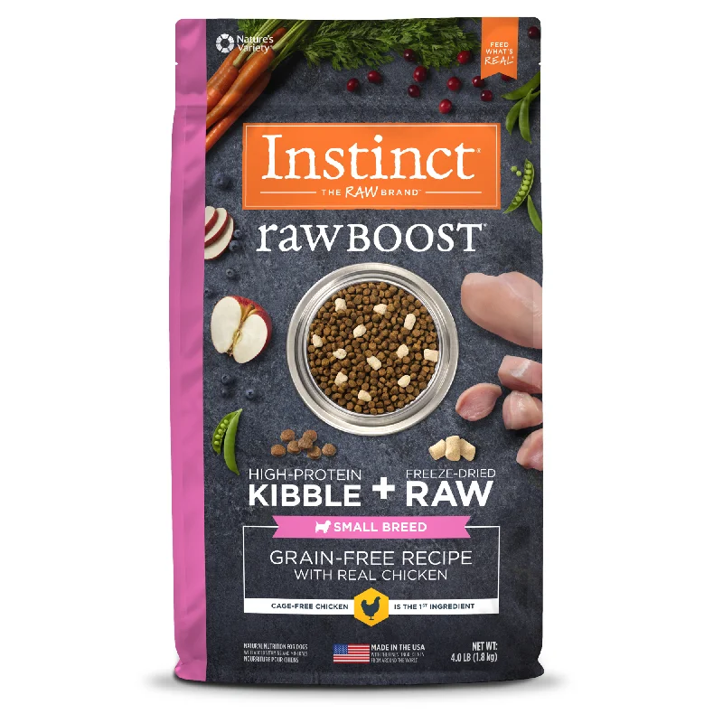 -Grain-free dog food recommendationInstinct Raw Boost Small Breed Chicken Dry Dog Food, 4 lb. Bag