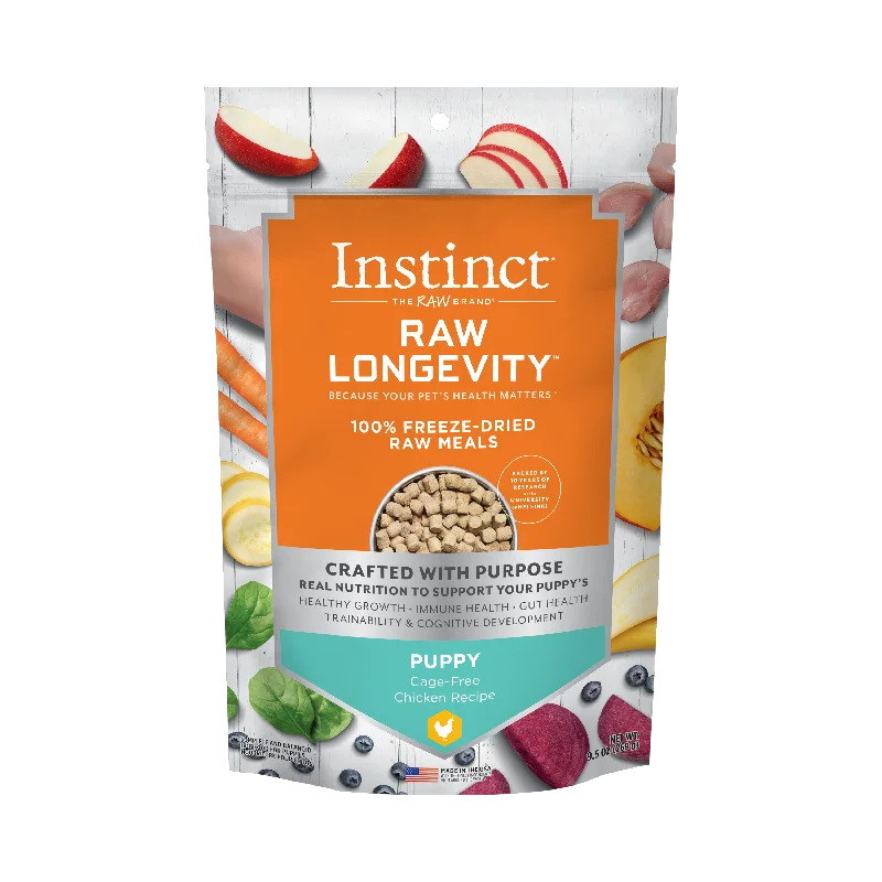 - Royal Canin dog food recommendationInstinct Raw Longevity Puppy Freeze-Dried Chicken Bites Dog Food, 9.5 oz. Bag