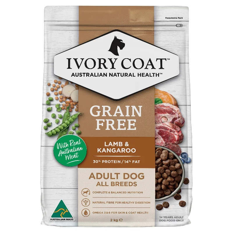 - Food for sterilized dogsIvory Coat Grain Free Lamb and Kangaroo Adult Dog Dry Food 2kg