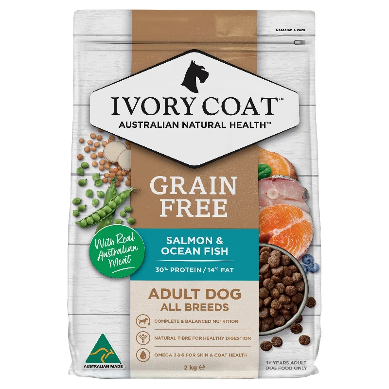 - Dog food discountsIvory Coat Grain Free Ocean Fish and Salmon Adult Dog Dry Food 2kg