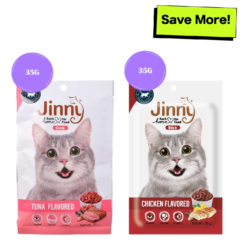  . **Brand-Related**  Jinny Tuna and Chicken Cat Treat Combo